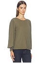 view 2 of 4 Smocked Cuff Rib Neck Tee in Troops