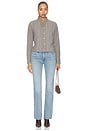 view 5 of 5 Bri Pintuck Top in Mocha Gingham