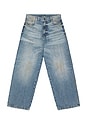 view 1 of 5 Printed 5 Pocket Jeans in Worn Blue