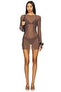 view 1 of 3 Gisele 2.0 Mini Dress in Rosewood Mesh