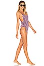 view 4 of 5 Sunday Session Reversible One Piece Swimsuit in Academy Stripe