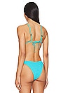 view 3 of 5 Luana Triangle Bikini Top in Cyan