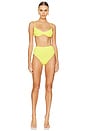 view 4 of 5 Gracie Balconette Bikini Top in Limoncello Stripe