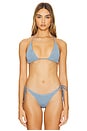 view 1 of 5 X GEORGIA FOWLER Ingrid Triangle Bikini Top in Slate Blue Shimmer