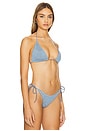 view 2 of 5 X GEORGIA FOWLER Ingrid Triangle Bikini Top in Slate Blue Shimmer