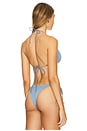 view 3 of 5 X GEORGIA FOWLER Ingrid Triangle Bikini Top in Slate Blue Shimmer