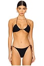 view 2 of 5 Indi Reversible Triangle Bikini Top in Black & Arabica