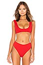 view 2 of 5 Sunset 4 Way Reversible Bikini Top in Fireball Red