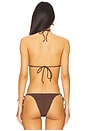 view 3 of 4 x REVOLVE Beaded Ingrid Triangle Bikini Top in Dark Chocolate Leopard Crinkle