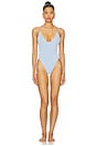 view 1 of 4 Everly One Piece Swimsuit in Powder Blue Stripe