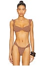 view 1 of 5 Georgia Balconette Bikini Top in Cocoa Butter Lurex