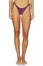 view 1 of 5 Ring Tie Side Vista Brief Bikini Bottom in Amarena Lurex Micro