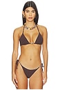 view 2 of 5 Indi Triangle Bikini Top in Espresso & Cala