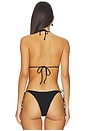 view 3 of 4 Ingrid Ring Triangle Bikini Top in Black Shimmer