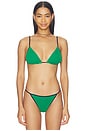 view 1 of 4 Idris Triangle Bikini Top in Jade Green