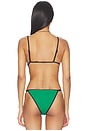 view 3 of 4 Idris Triangle Bikini Top in Jade Green