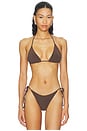 view 1 of 5 HAUT DE MAILLOT DE BAIN TRIANGLE AVEC PERLES INGRID in Walnut