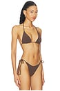 view 2 of 5 HAUT DE MAILLOT DE BAIN TRIANGLE AVEC PERLES INGRID in Walnut