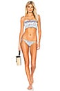 view 4 of 4 Blanche Shirred Satin Crop Bikini Top in Silver Fox