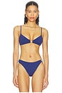 view 1 of 5 HAUT DE MAILLOT DE BAIN RÉVERSIBLE CARLY in Indigo & Coconut Bare