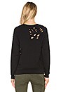 view 3 of 4 Side Zip Distressed Sweatshirt in Black
