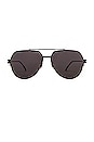 view 1 of 3 Lock Pilot Sunglasses in Shiny Black & Grey