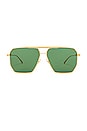 view 1 of 3 LUNETTES DE SOLEIL ANGULAR PILOT in Shiny Gold & Green