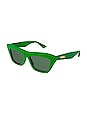 view 2 of 3 Classic Ribbon Cat Eye Sunglasses in Green