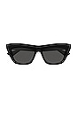 view 1 of 3 Classic Ribbon Cat Eye Sunglasses in Black & Grey