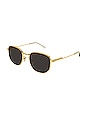 view 2 of 3 Light Ribbon Panthos Sunglasses in Shiny Gold & Solid Grey