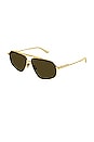 view 2 of 2 Light Ribbon Pilot Sunglasses in Shiny Gold