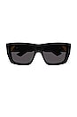 view 1 of 3 NEW TRIANGLE ACETATE CAT EYE 선글라스 in Shiny Black