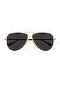 view 1 of 3 Light Ribbon Pilot Sunglasses in Shiny Gold