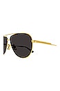 view 3 of 3 Light Ribbon Pilot Sunglasses in Shiny Gold