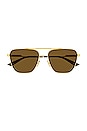 view 1 of 3 Light Ribbon Pilot Sunglasses in Shiny Gold