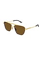 view 2 of 3 Light Ribbon Pilot Sunglasses in Shiny Gold