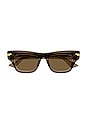 view 1 of 2 Original Rectangular Sunglasses in Shiny Transparent Brown