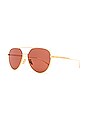 view 2 of 3 LUNETTES DE SOLEIL AVIATOR in Gold & Red