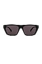 view 1 of 3 Triangle Stud Rectangular Sunglasses in Black