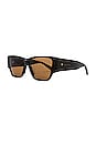 view 2 of 3 Bold Triangle Stud Square Sunglasses in Brown