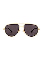 view 1 of 3 Split Pilot Sunglasses in Gold