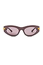 view 1 of 3 Bold Ribbon Cat Eye Sunglasses in Pink