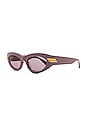 view 2 of 3 Bold Ribbon Cat Eye Sunglasses in Pink