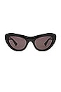 view 1 of 3 Curvy Cat Eye Sunglasses in Black