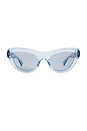 view 1 of 3 Curvy Cat Eye Sunglasses in Light Blue