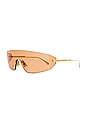 view 2 of 3 Light Ribbon Mask Sunglasses in Gold