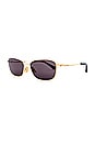 view 2 of 3 Split Rectangular Sunglasses in Gold