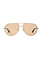 view 1 of 3 Pilot Sunglasses in Rose Gold