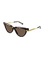 view 2 of 3 Combi Cat Eye Sunglasses in Shiny Spotted Havana