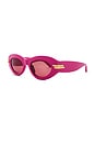 view 2 of 3 Oval Sunglasses in Fuchsia & Red